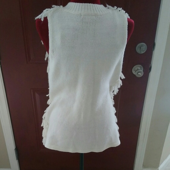 Rampage White Fringe Vest - Picture 2 of 5